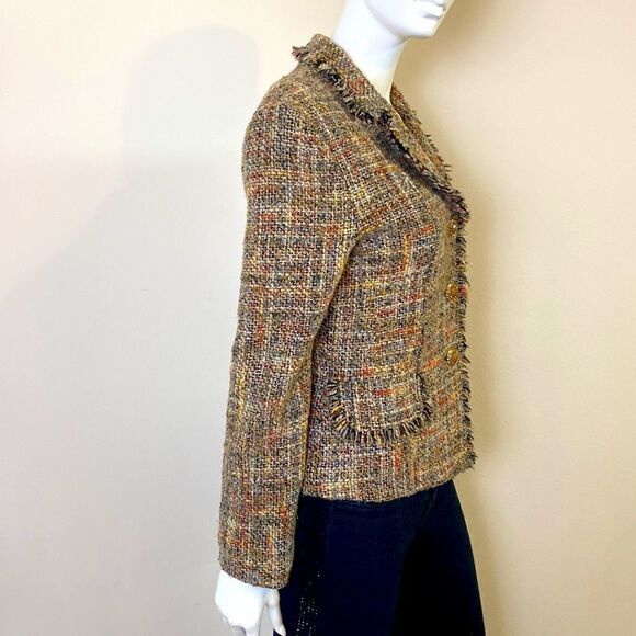 Tweed Colorful Blazer SZ 4-6 Made in France French size 38 - Picture 5 of 9
